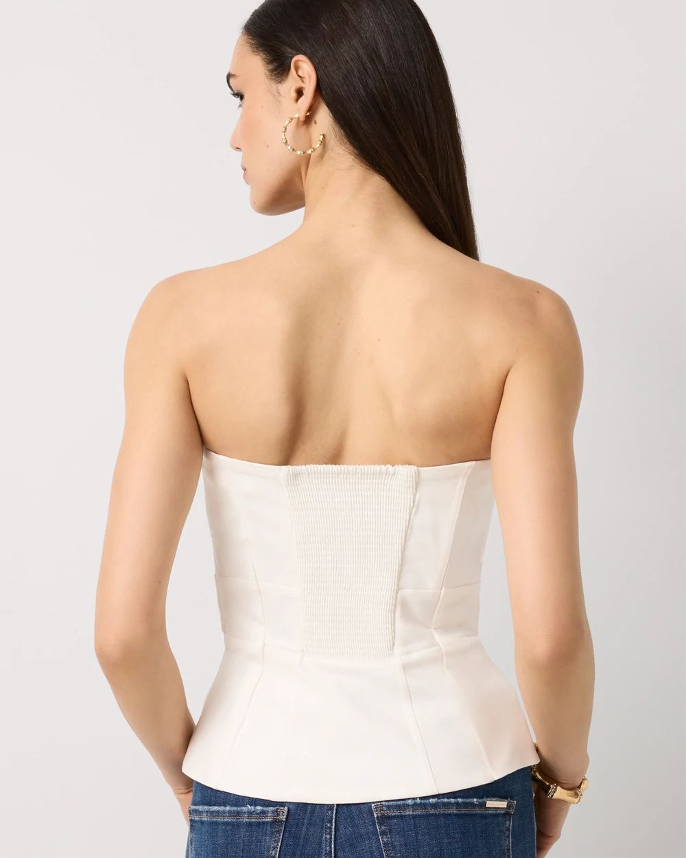 Tie-Waist Peplum Bustier | White House Black Market